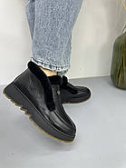 Лофери зимові жіночі GUERO G007-5004 Colour 043 чорні шкіряні 38, фото 4