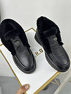 Лофери зимові жіночі GUERO G007-5004 Colour 043 чорні шкіряні 38, фото 5