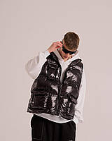 Жилет оверсайз  OGP Puffi чорний лаковий(*)