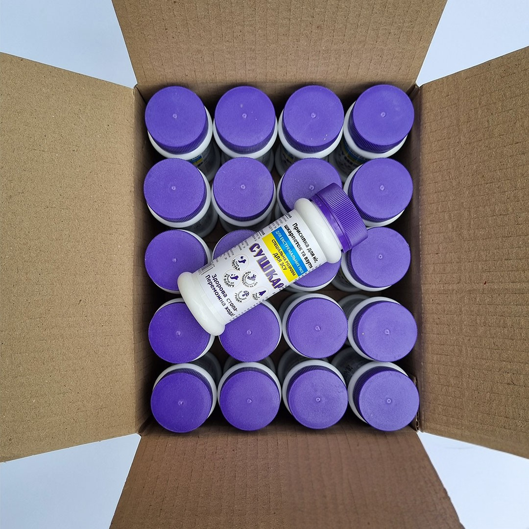 Присипка для ніг та тіла (шкарпеток та взуття), 100 мл. - упаковка 20 штук