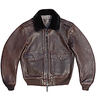 Чоловіча шкіряна куртка пілот з хутром Urban Коричневий.