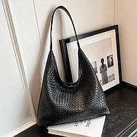 Жіноча сумка-шоппер Lorian через плече на одне відділення з застібкою на магніті чорна LR 3833 BK