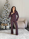 Тепла жіноча трикотажна піжама на підчосі "Oxford" сорочка та штанці COSY KMW41, фото 5