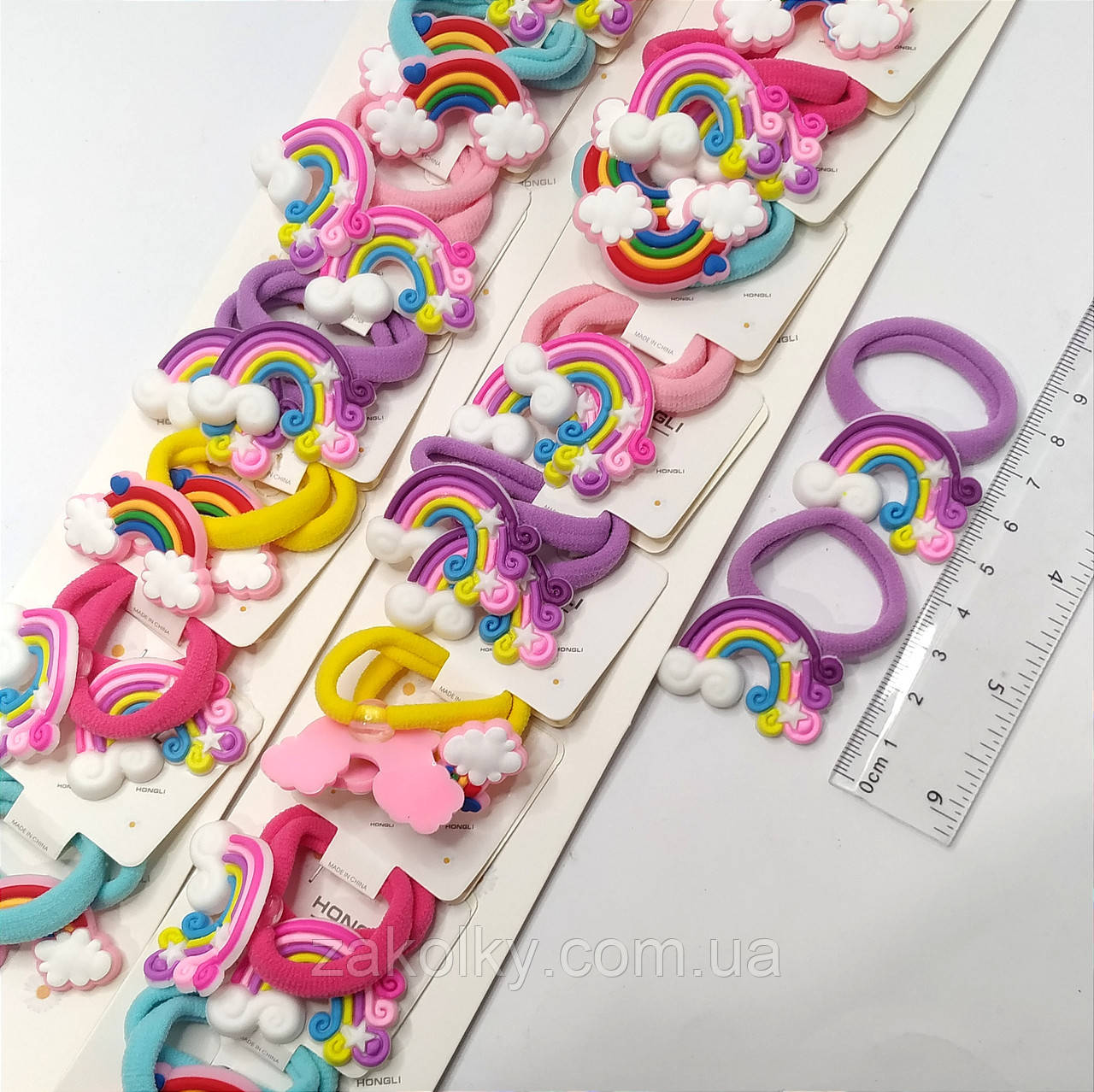 Гумки для волосся дитячі "Райдуга".