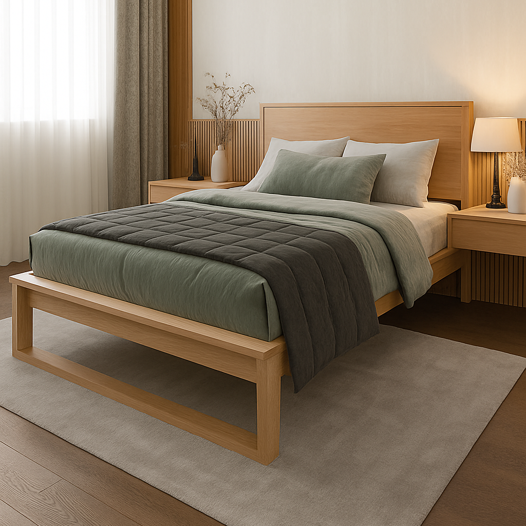 Ліжко двоспальне "Діна" з натурального дерева, фото 1