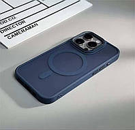 Чохол Apple 17. Матовий напівпрозорий ,броньований протиударний чохол Айфон 17 синій колір