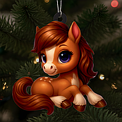 Сувенірний дерев'яний магніт прикраса на ялинку холодильник символічний новорічний подарунок іграшка різдвяна магнітик символ року