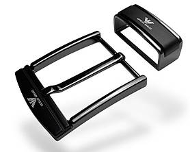 Ремінна пряжка з тренчем Armani 40мм М-32028 колір Темний-нікель з чорним