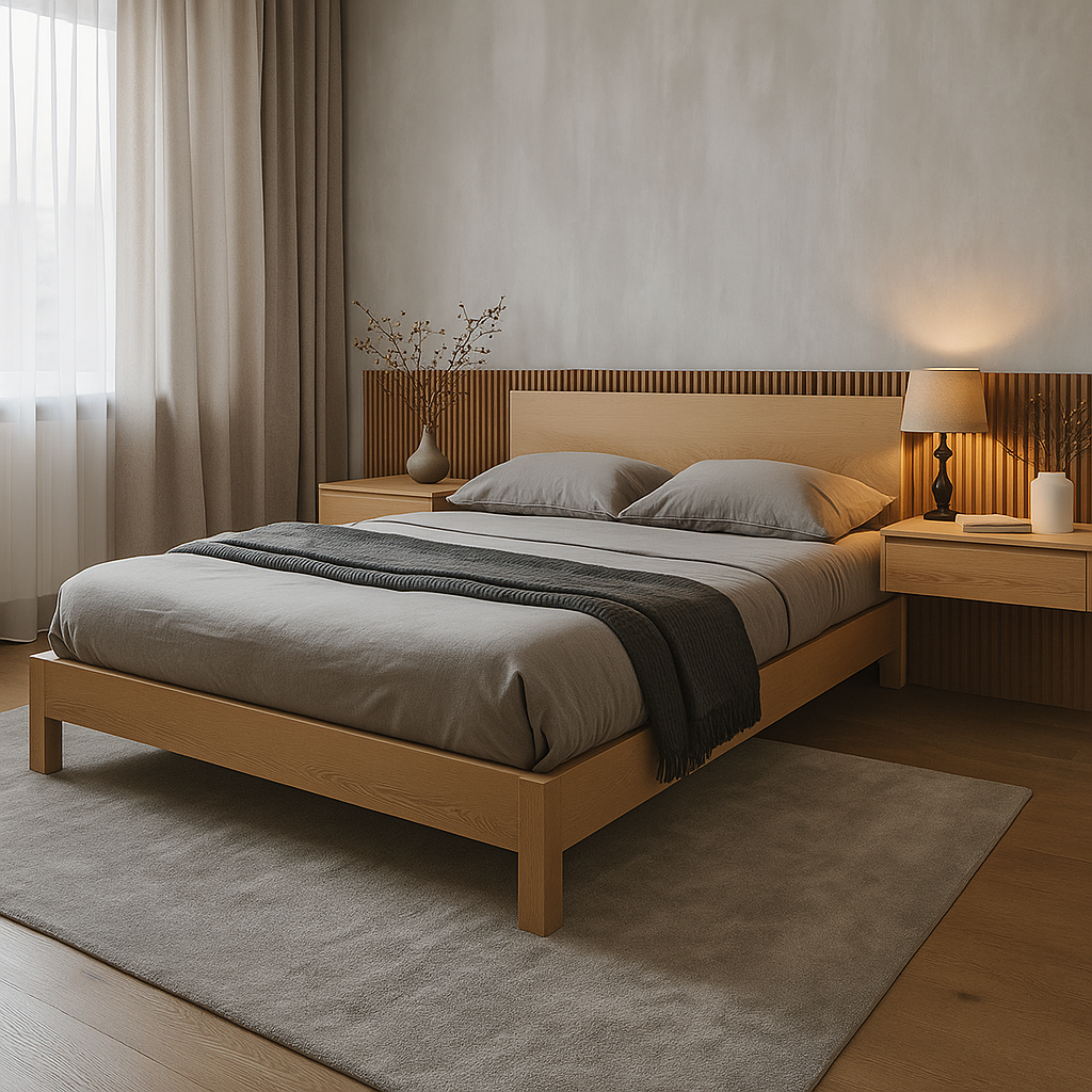 Ліжко двоспальне "Селена" з натурального дерева, фото 1