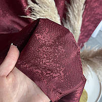 Штори жакардові "пісок" бордові з білим шифоновим тюлем ALBO (SHTN-C33-7), фото 2