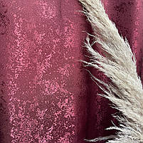 Штори жакардові "пісок" бордові з білим шифоновим тюлем ALBO (SHTN-C33-7), фото 4