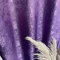 Штори жакардові "пісок" фіолетові з білим шифоновим тюлем ALBO (SHTN-C33-18), фото 7