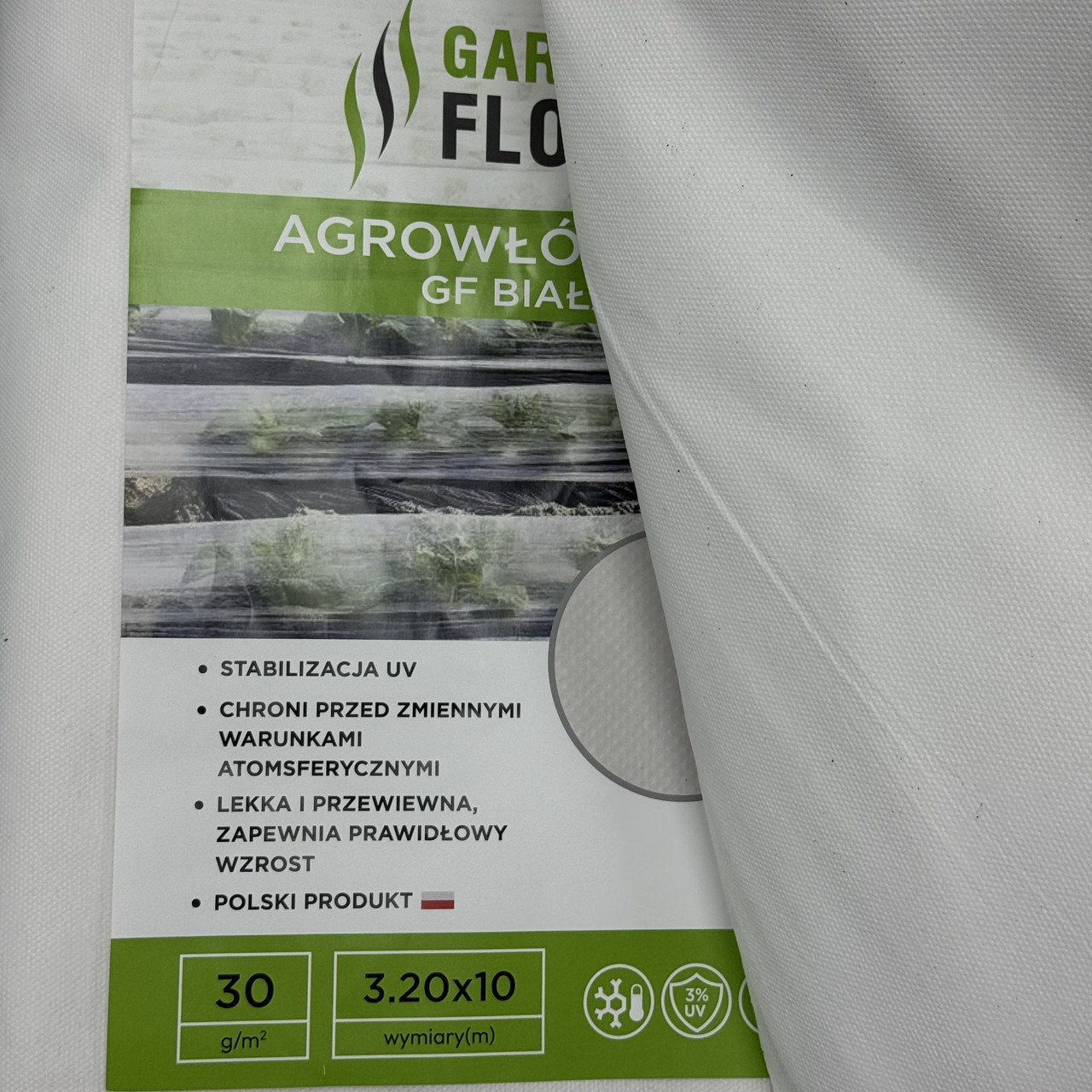 Агроволокно Garden Flora 30 г/м² 3.20 м 10 м Біле Універсальне біле агроволокно для городу