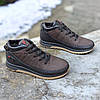 Зимові чоловічі шкіряні черевики, кросівки коричневі утеплені з натуральної шкіри на хутрі на зиму для чоловіків, розмір 40-45, фото 2