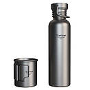 Титанова пляшка для води Tiartisan Titanium 750 мл та кружка з титану 300 мл набір тианового посуду в чохлі, фото 6