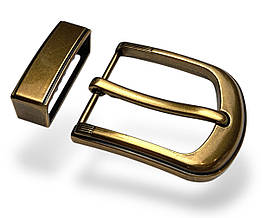 Пряжка ремінна з тренчем 40мм М-32039 колір Бронза