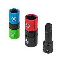 Набір двосторонніх ударних головок 17/19 21/22 мм для коліс з подовжувачем 1/2 (3 од.) Falcon F08008