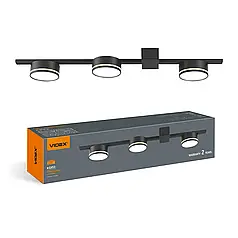 Світильник накладний Videx під лампи 3xGX53 IP20 чорний VL-SPF32-3B