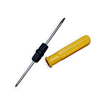 Викрутка двостороння 2 в 1 із пластиковою ручкою кольорова 13 см, фото 3