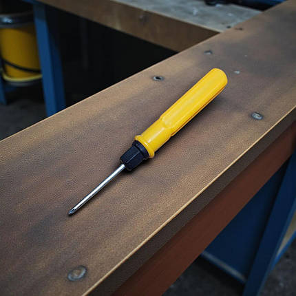 Викрутка двостороння 2 в 1 із пластиковою ручкою кольорова 13 см, фото 1