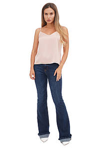 Майка жіноча шовкова на бретелях пудрова Martelle Lingerie 601