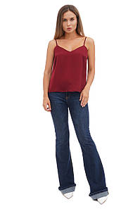 Майка жіноча шовкова на бретелях бордова Martelle Lingerie 601
