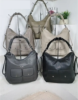 Сумка жіноча містка на блискавці з кишенями зі штучної шкіри в різних кольорах Liza