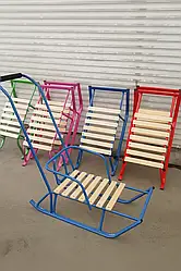 Зимові санки Baby Elit — дитячі, зі знімною спинкою та батьківською ручкою, різні кольори