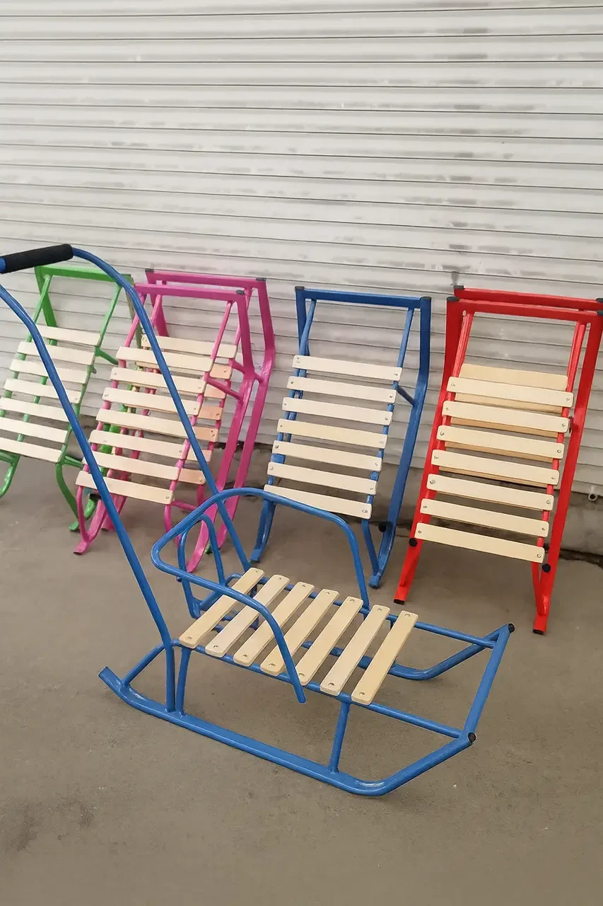 Зимові санки Baby Elit — дитячі, зі знімною спинкою та батьківською ручкою, різні кольори, фото 1