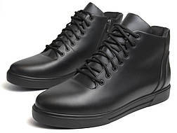 Зимові черевики з товстої натуральної шкіри велике взуття чоловіче 46 47 48 North Lion Black Thick-skinned BS