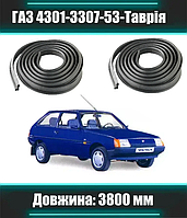 Ущільнювачі дверей автомобіля ГАЗ-4301,3307,53, Таврія комплект 2шт CS-20
