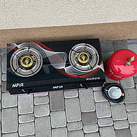 Газовий комплект газова плита Мрія (скло) + балон 5 л (редуктор, шланг)