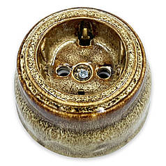 Розетка накладна із заземленням RE «Kraft» керамічна «Сафарі» RE-44317808