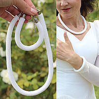 Білий набір прикрас джгут і браслет з чеського бісеру ручної роботи