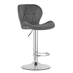 Стілець барний хокер Homart 242VS велюр темно сірий (9932)