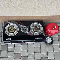 Газовий комплект газова плита Мрія (скло) 3 конфорки + балон 8 л (редуктор, шланг)