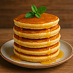 Апетитна гірка: пухкі панкейки на молоці з медовою поливкою