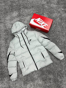 Пуховик Nike Світло сірий з чорними вставками