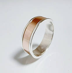 Срібна обручка з золотими накладками