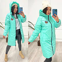 Зимова зручна стильна жіноча куртка пуховик "FASHION" з капюшоном Плащівка, силікон 200 42-44,46-48,50-52