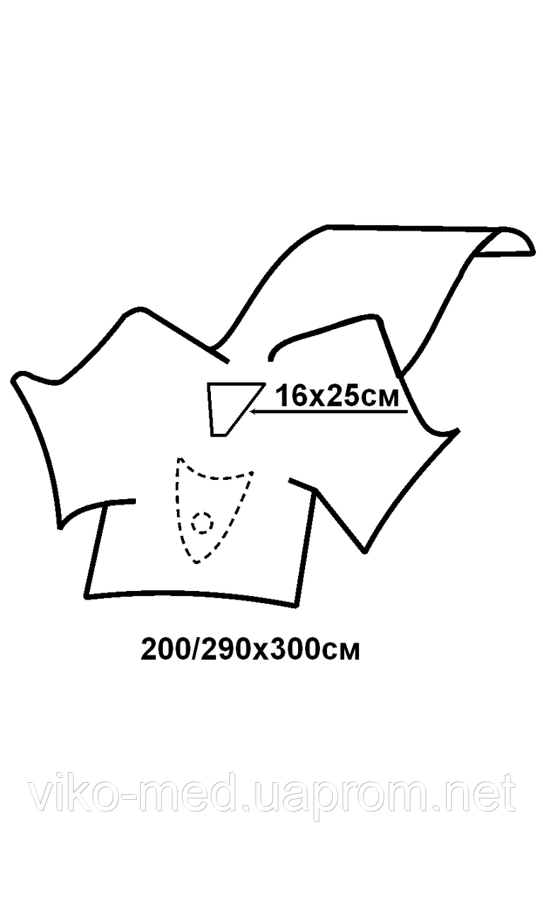 Покриття для гінекологічних операцій (лапароскопія та гістероскопія) №1, стерил.