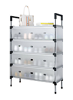 Підставка для взуття 4 яруси Органайзер для зберігання взуття з відсіками Комод під взуття