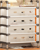 Підставка для взуття 4 яруси Органайзер для зберігання взуття з відсіками Комод під взуття