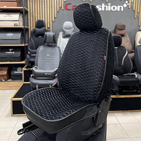 Накидки на передні сидіння CarFashion, модель SOTA FRONT, чорний з сірою ниткою