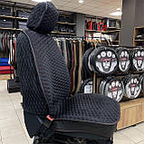 Накидки на передні сидіння CarFashion, модель SOTA FRONT, чорний з червоною ниткою, фото 2