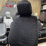 Накидки на передні сидіння CarFashion, модель SOTA FRONT, чорний з червоною ниткою, фото 3