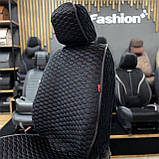 Накидки на передні сидіння CarFashion, модель SOTA FRONT, чорний з червоною ниткою, фото 4