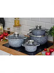 Набір каструль Edenberg із гранітним антипригарним покриттям 8 предметів