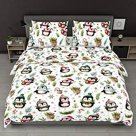Постільна білизна Євро 200х220 Ошатні пінгвінчики (518328-3) Бязь Ранфорс з бавовни