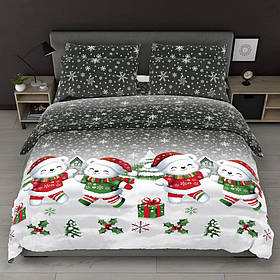 Постільна білизна Євро 200х220 Ошатні ведмедіки на сірому (518329-3) Бязь Ранфорс з бавовни